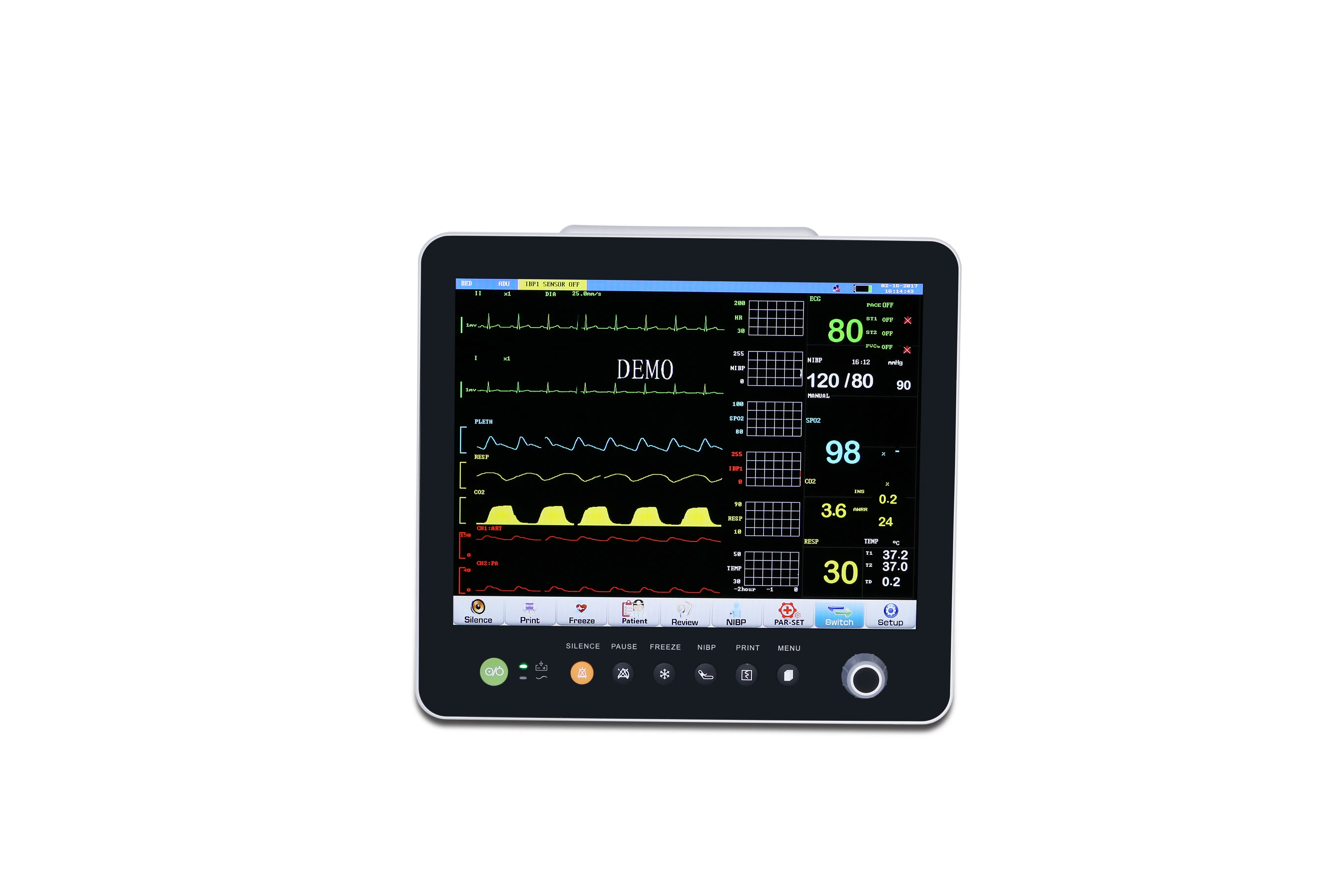 One Stop Supplier Human Animal Use Factory Supply Emergency Ambulance ICU Use Medical Grade 15inch Remote Patient Monitor