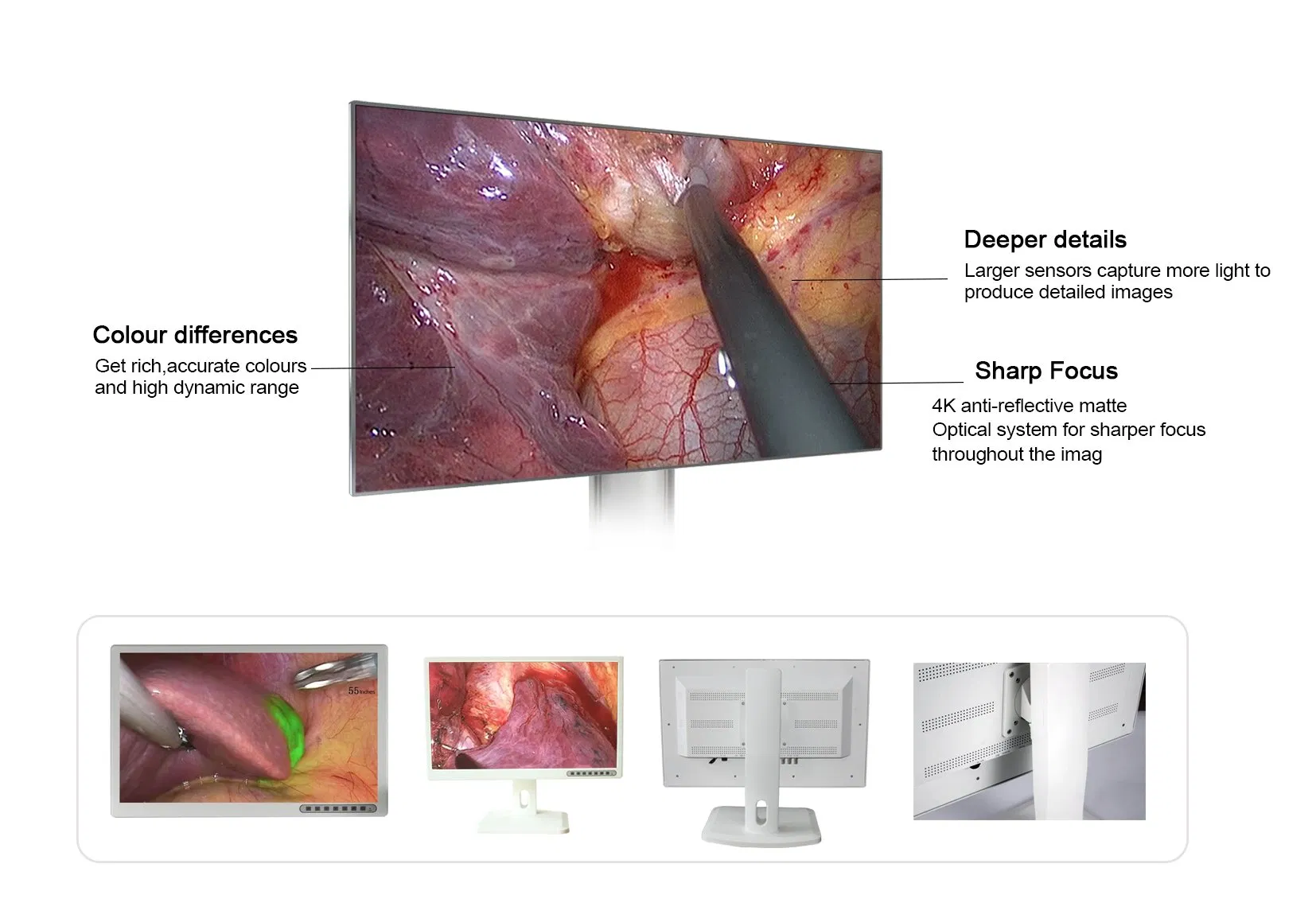 21 Inch/24 Inch/ 27 Inch/ 32 Inch 4K Medical Grade LCD Monitor for Laparoscope
