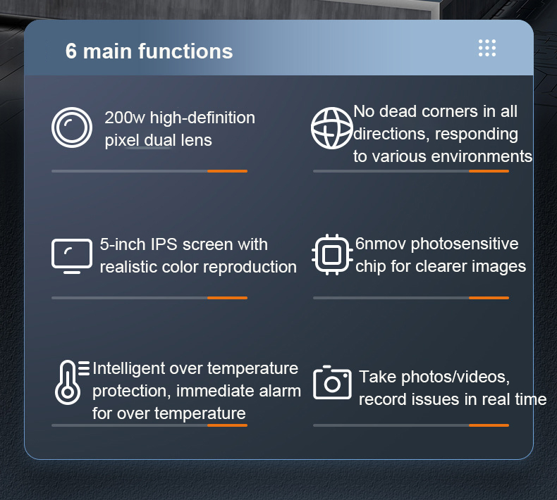 Endoscope Camera 3.9mm Lens Inspection 1080P HD Two-Way Articulation Head 360 Degree Automotive Mechanic IP67 Waterproof