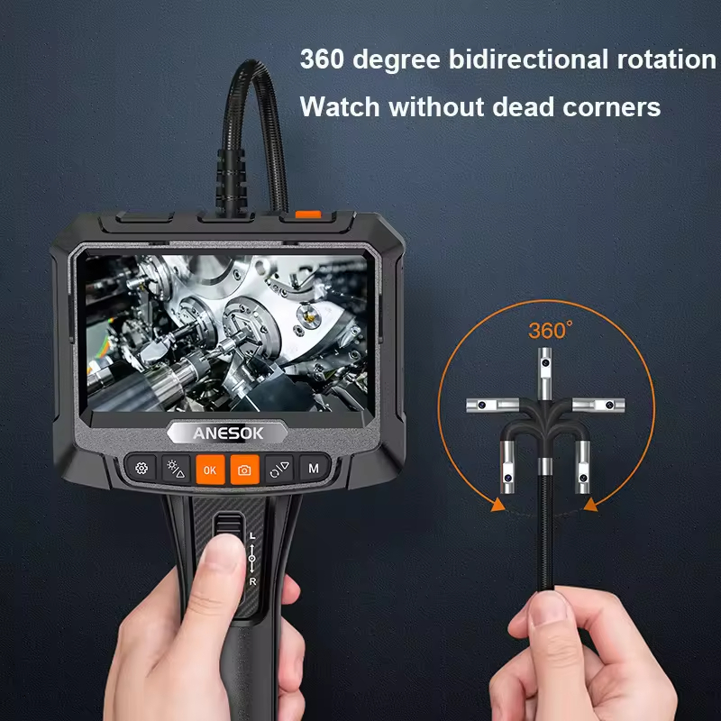 Endoscope Camera 3.9mm Lens Inspection 1080P HD Two-Way Articulation Head 360 Degree Automotive Mechanic IP67 Waterproof