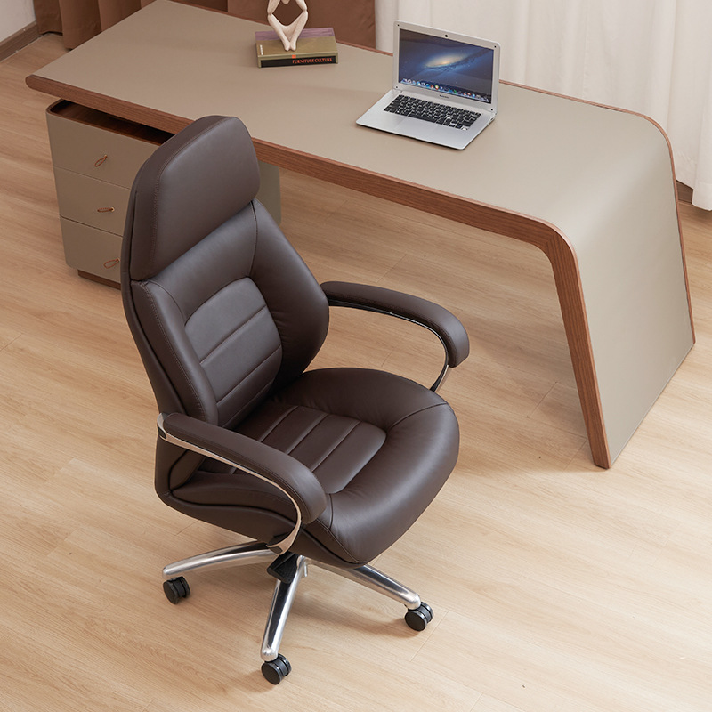 Luxury Ergonomic Boss Chair Armrest Executive Black Leather Swivel Office Chairs Genuine Leather Chair for Sale