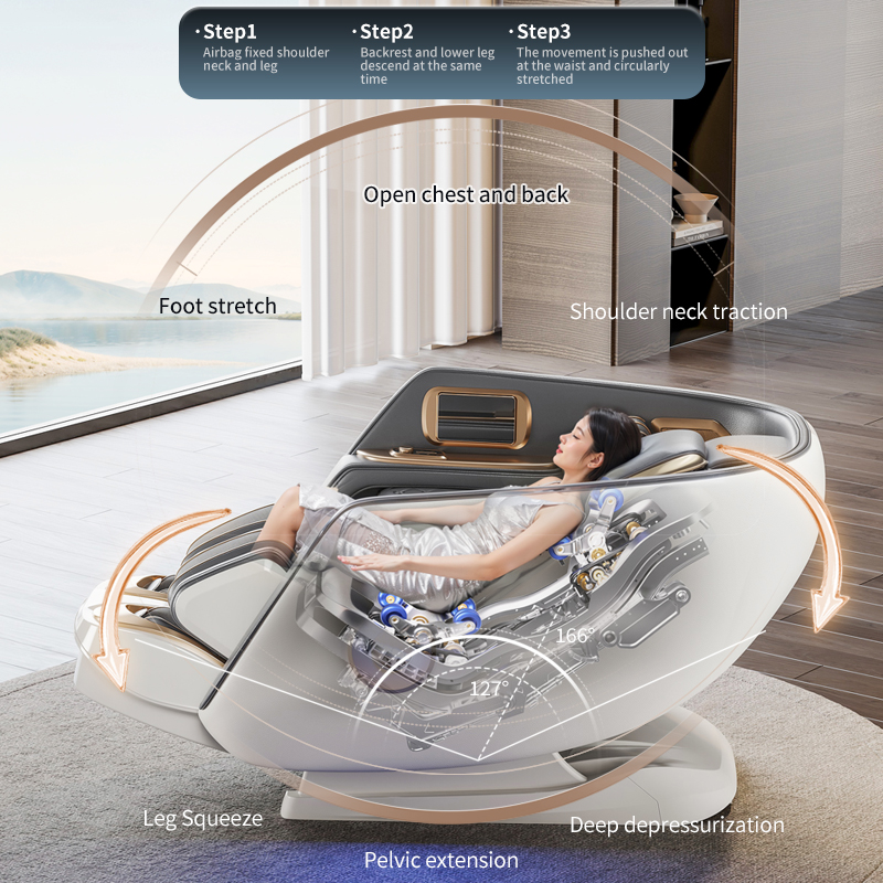 VCT-901C New 6D Jade Ultra Dual Movement High-End Luxury Full Body Heating Shawl Massage Chair