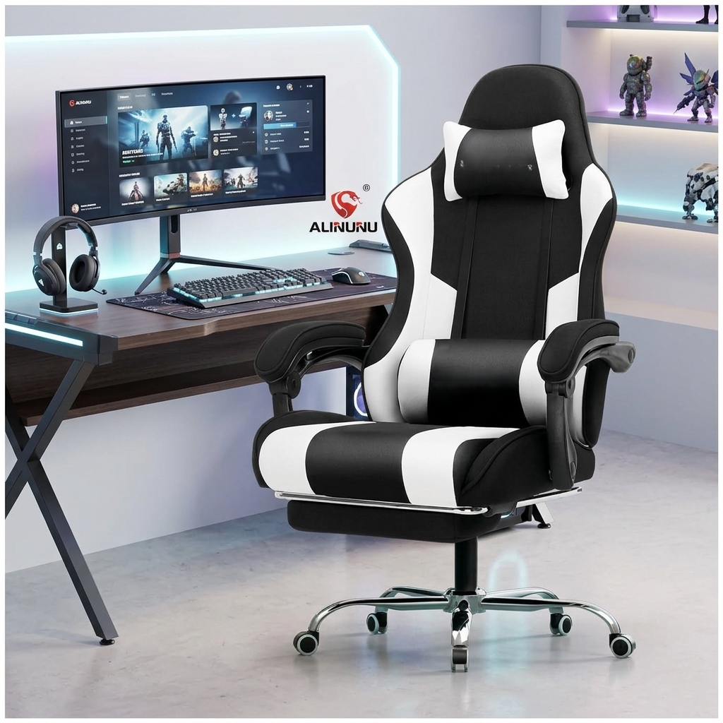Custom Color Racing Gaming Chair with Footrest for Home Office Esports Chair with Lumbar Massage Function