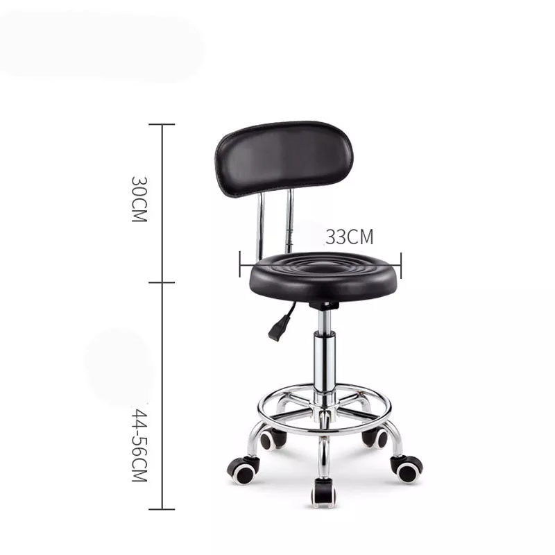 Rolling Stool Mid-Back with Footrest Height Adjustable Office Computer Home Drafting Swivel Task Chair with Wheels