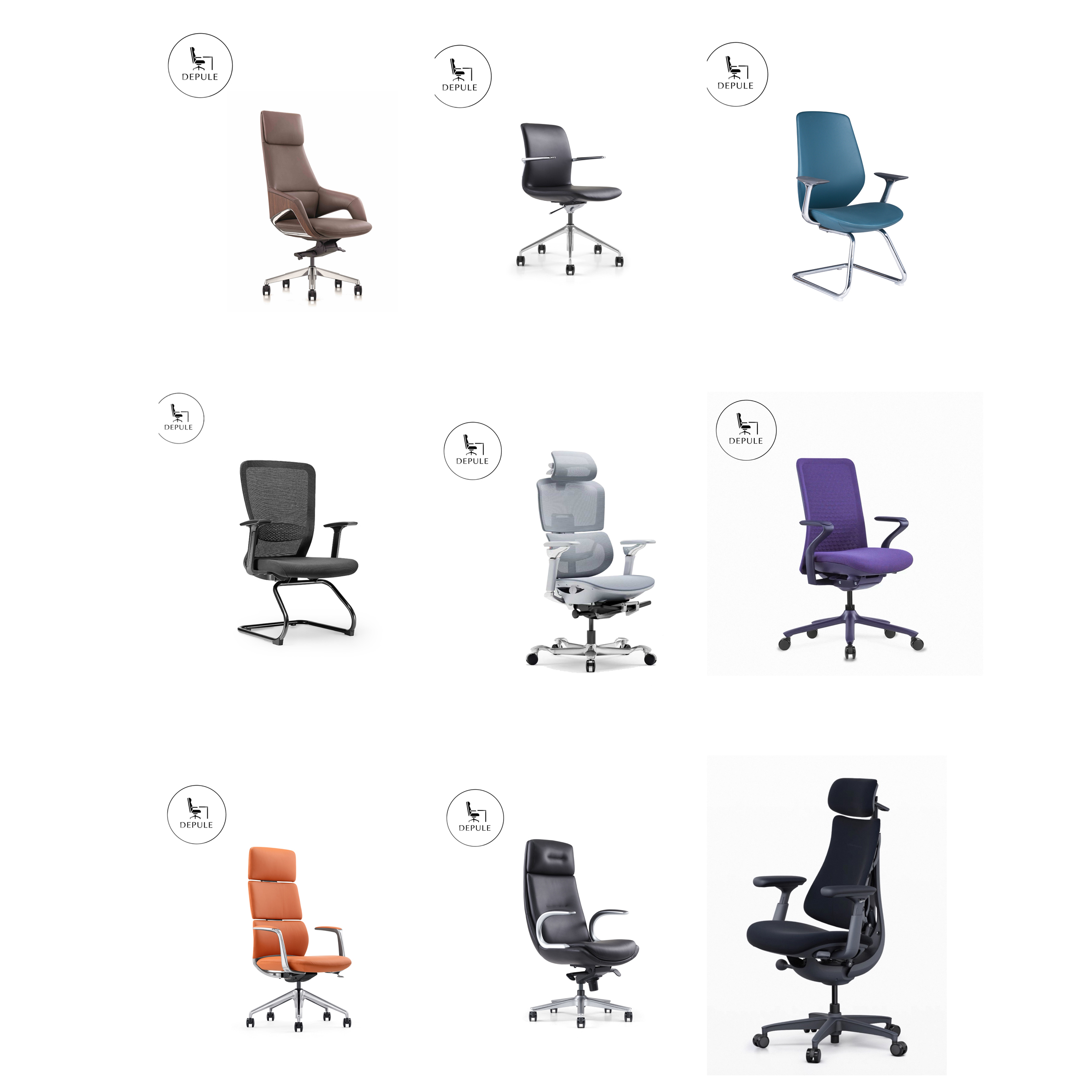 Comfortable Adjustable Manager Modern Office Chair Swivel Luxury Ergonomic Executive Leather Chair Color Customization
