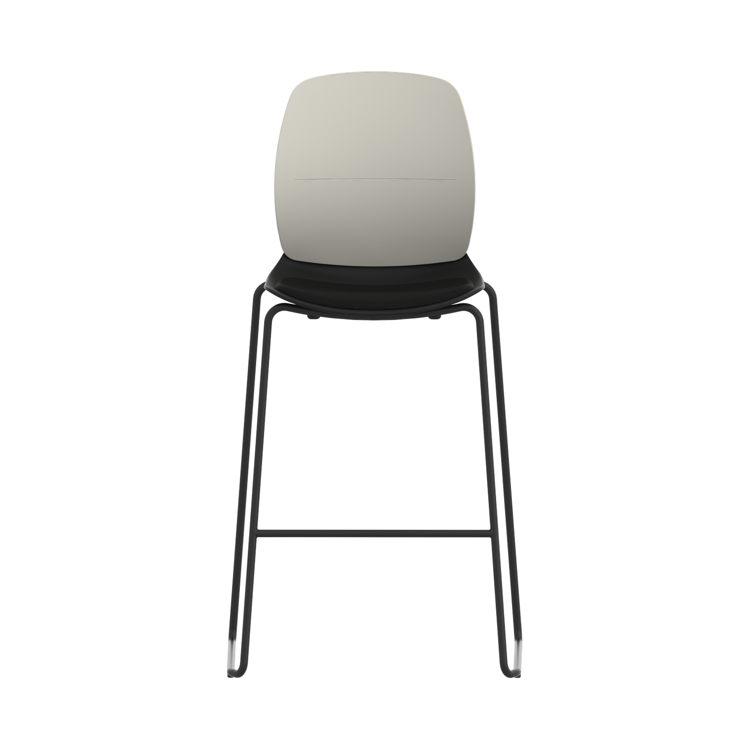 Fabric High Bar Stool for Office & Coffee Leisure Black Chair with White Backrest, Nordic Style