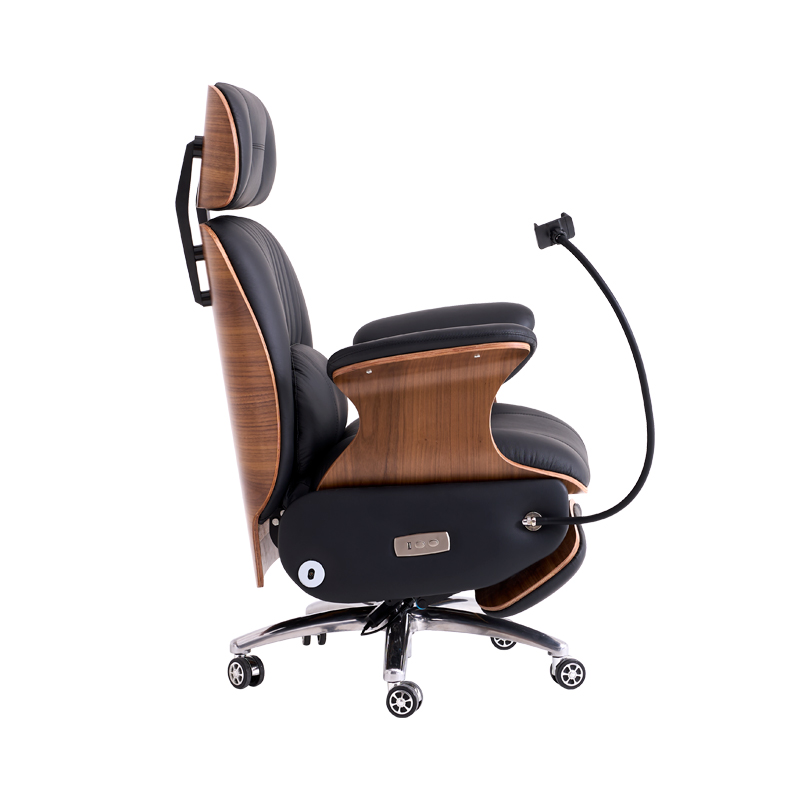 Electric Reclining Modern Executive Office Chair with USB Port Massage &amp; Heating Ergonomic High Back Leather for Home Office