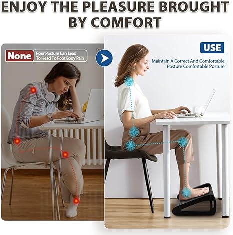 Office Work Under Desk Non-slip Footrest Stool Up Down Adjustable Massage Texture And Roller Foot Ottman Rest Stool