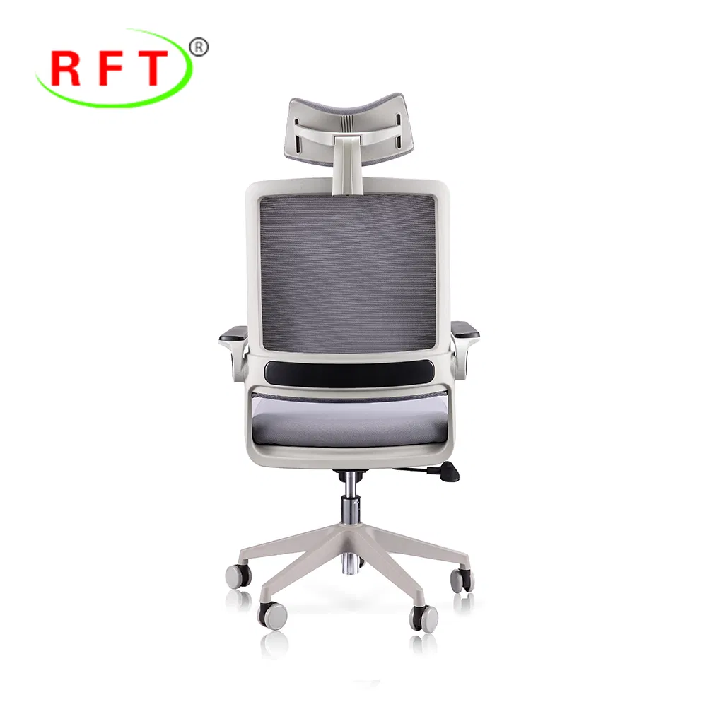 White Nylon Ergonomic Mesh Office Furniture Computer Desk Chair with Reversible Arms