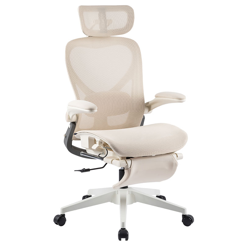 Flip Up Armrest Foldable Adjustable Boss Reclining Full Mesh Executive Office Ergonomic Chair With Footrest