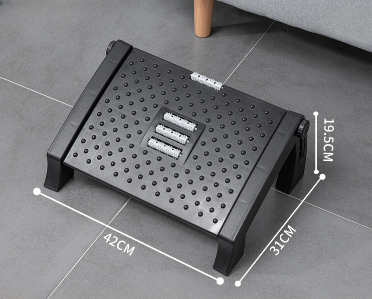 Wholesale Footrest Under Desk Ergonomic Office Foot Stool with Massage 6 Adjustable Height Position