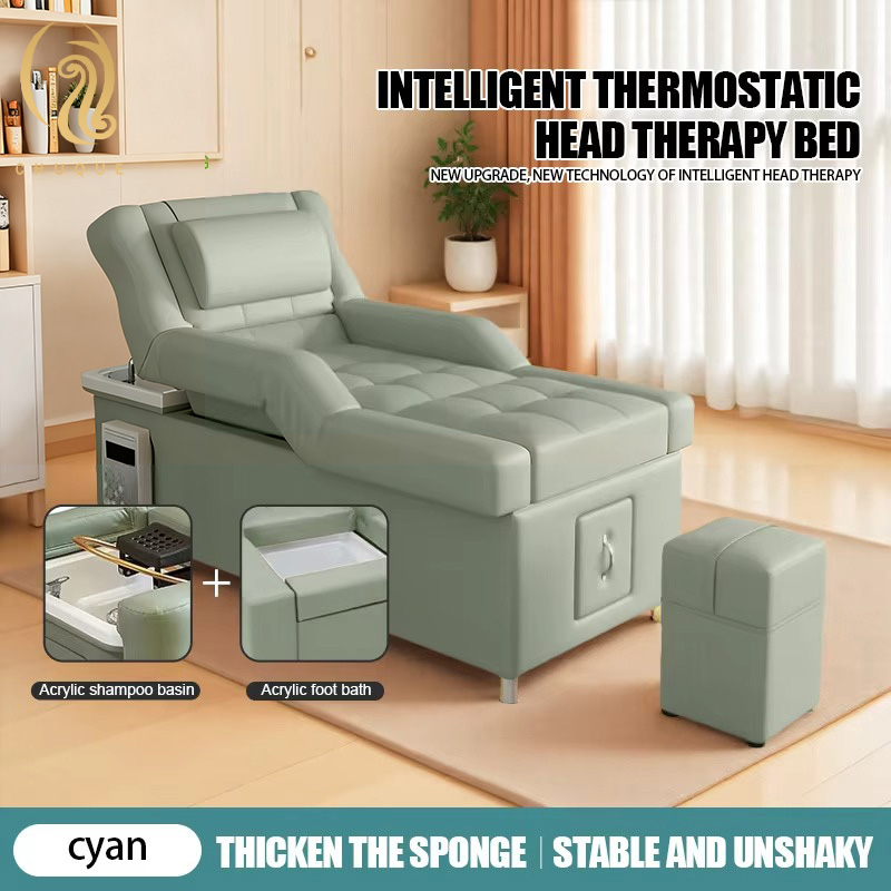 Custom Salon Head Spa Bed Backrest Electric Lift Massage Pedicure Chair Shampoo Bed