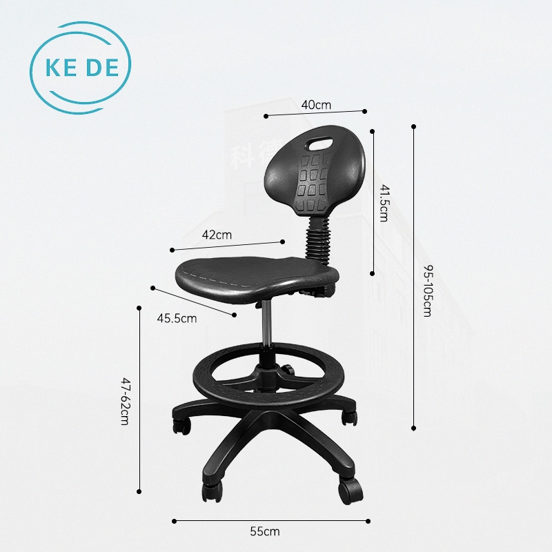 KEDE ESD AntiStatic PU Chair Heavy Duty Easy to Clean Office Chair with Lumbar Support for Cleanroom Laboratory