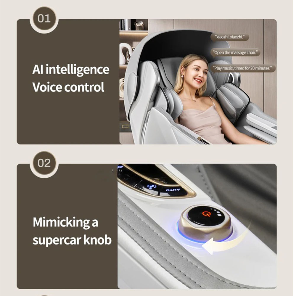 Intelligent AI Voice Control Full Body Massage Chair with Sleeping Cabin Double Massage Mechanism