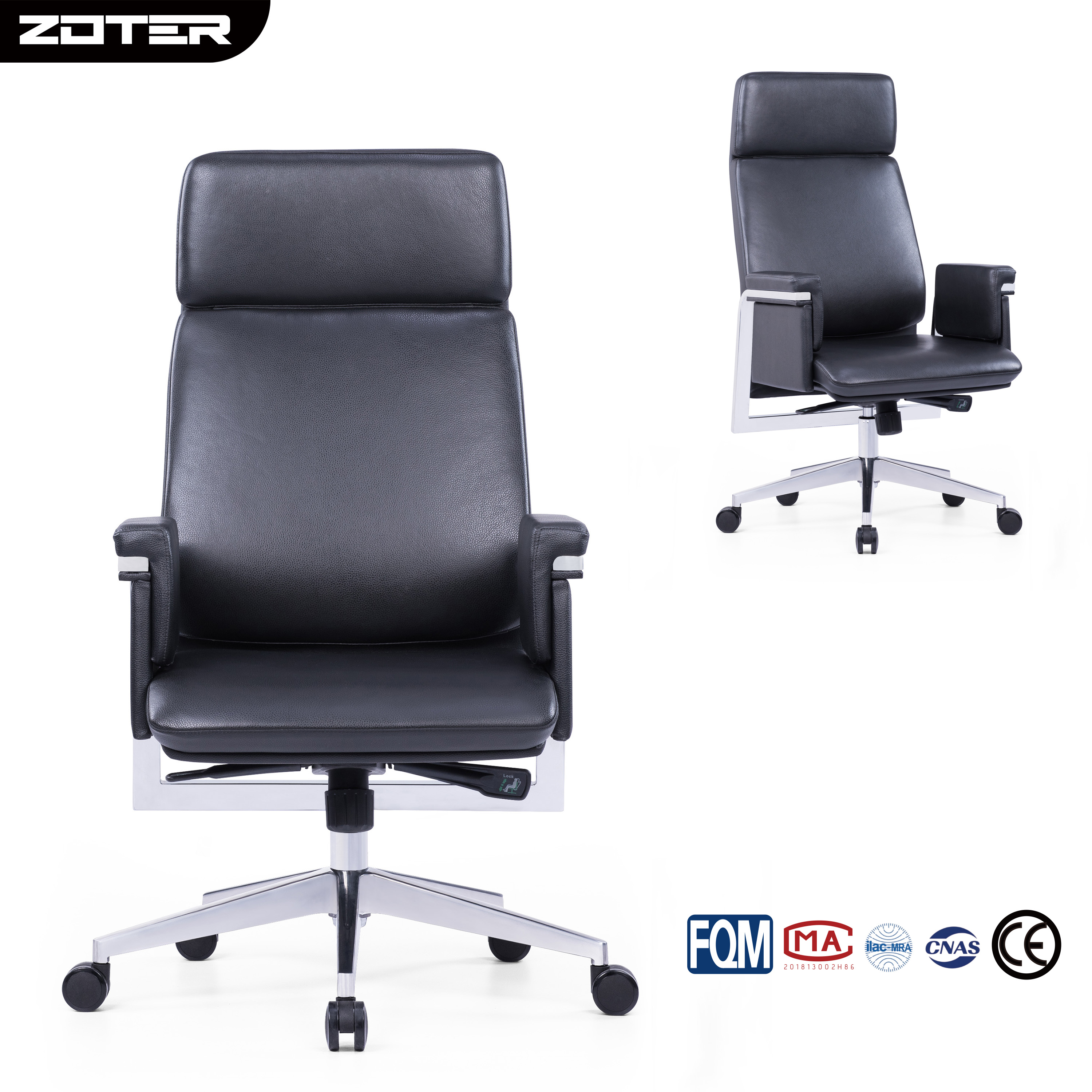 Luxury Leather Boss Office Chair Manufacturer Heavy Duty 400lbs Capacity High Back Swivel Manager Executive Chair