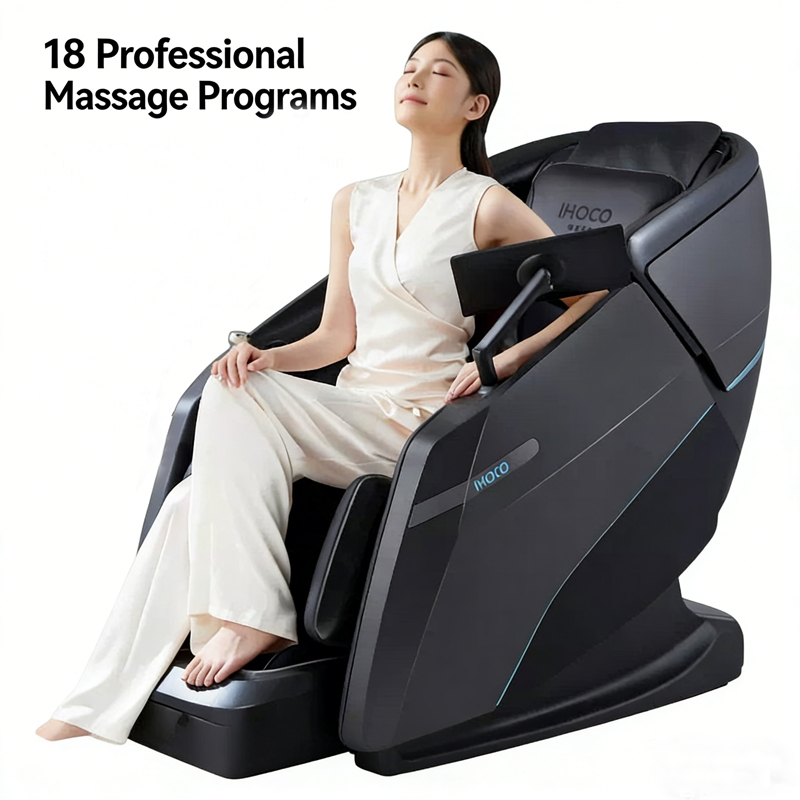 AI Controlled 4D Massage Chair Dual Core Mechanism Vital Signs Scanning Flexible Rail App Control for Wellness