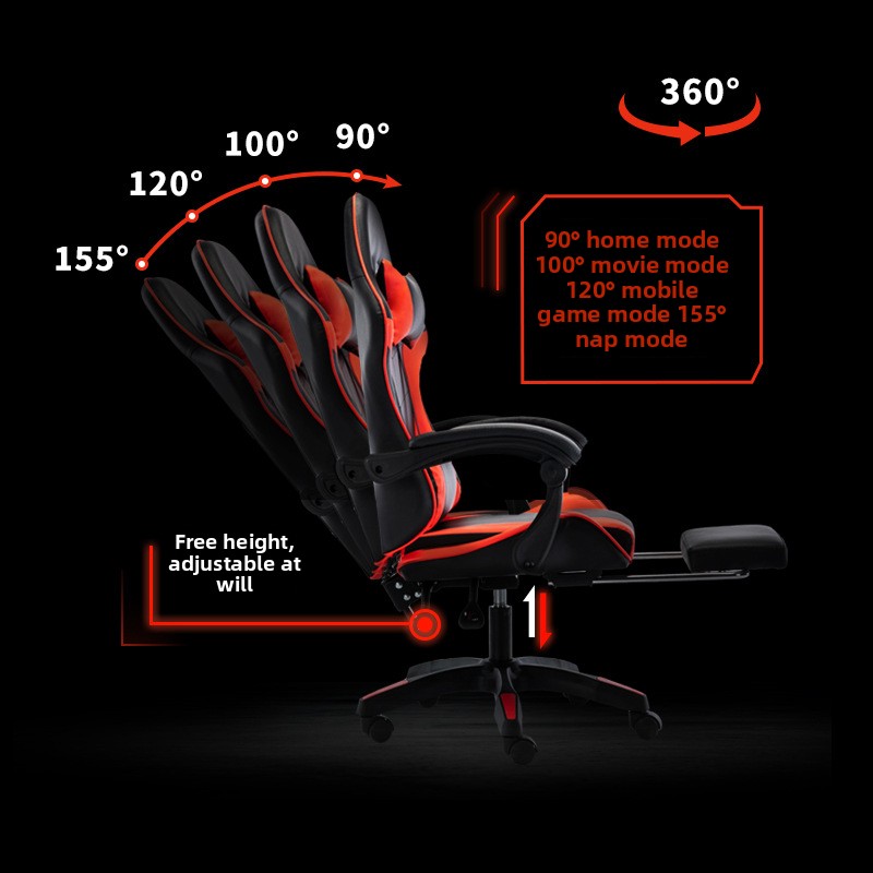 Gaming Chair Esports Racing-Style Reclining Height-Adjustable Swivel Office Chair Modern Minimalism Design Cortical Cover