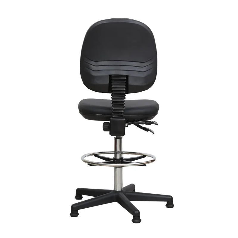 Ergonomic Standing Reception Desk Leather Drafting Chair Drafting Stool With Footrest