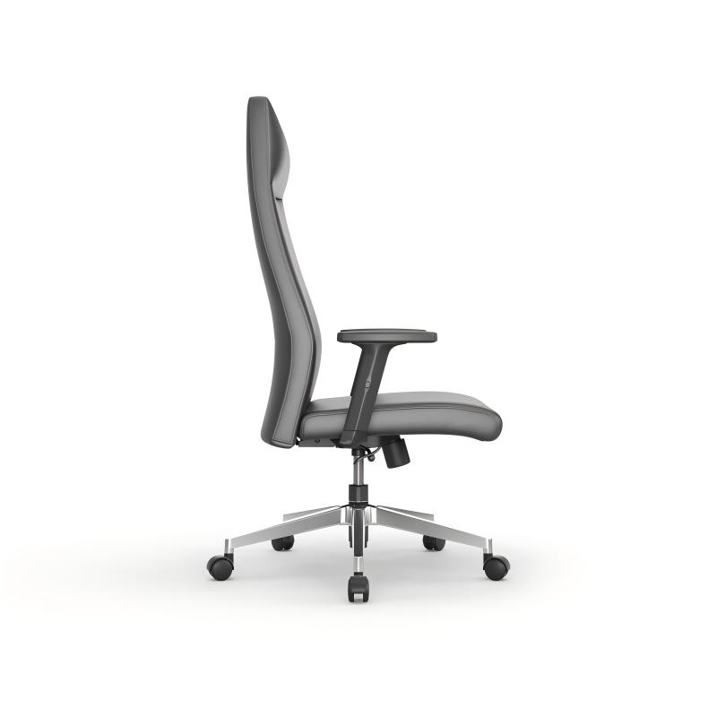 Modern Design High-Backed Rotating Leather Office Chair Ergonomic Metal Feet Leather Executive Office Chair