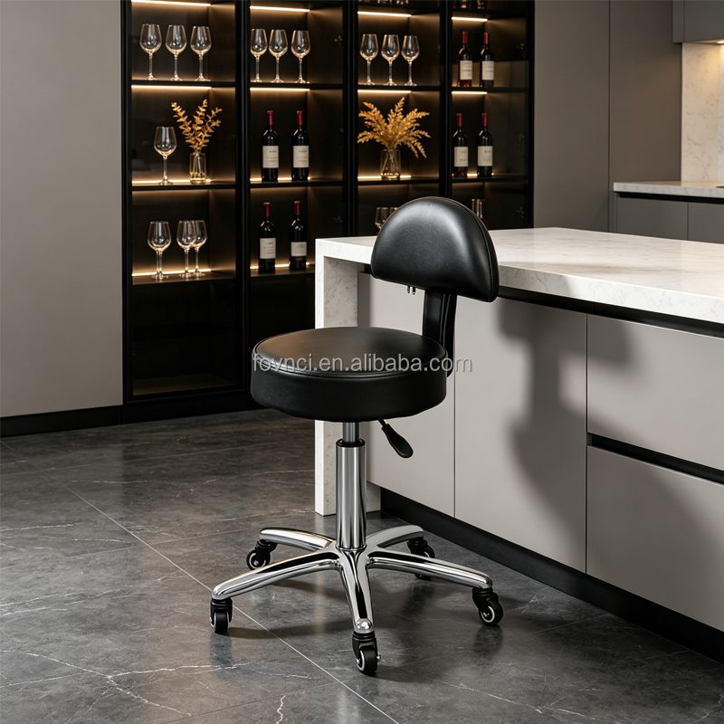 Barber Stool Modern Design Drafting Stool Chair for Office Lab Salon School Beauty Barber-Synthetic Leather Material