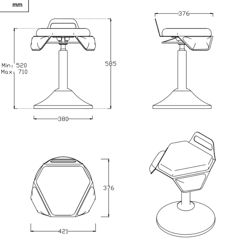 Anti-fatigue Ergonomic Wobble Stool Active Sitting Office Chair for Standing Desk Furniture Supply