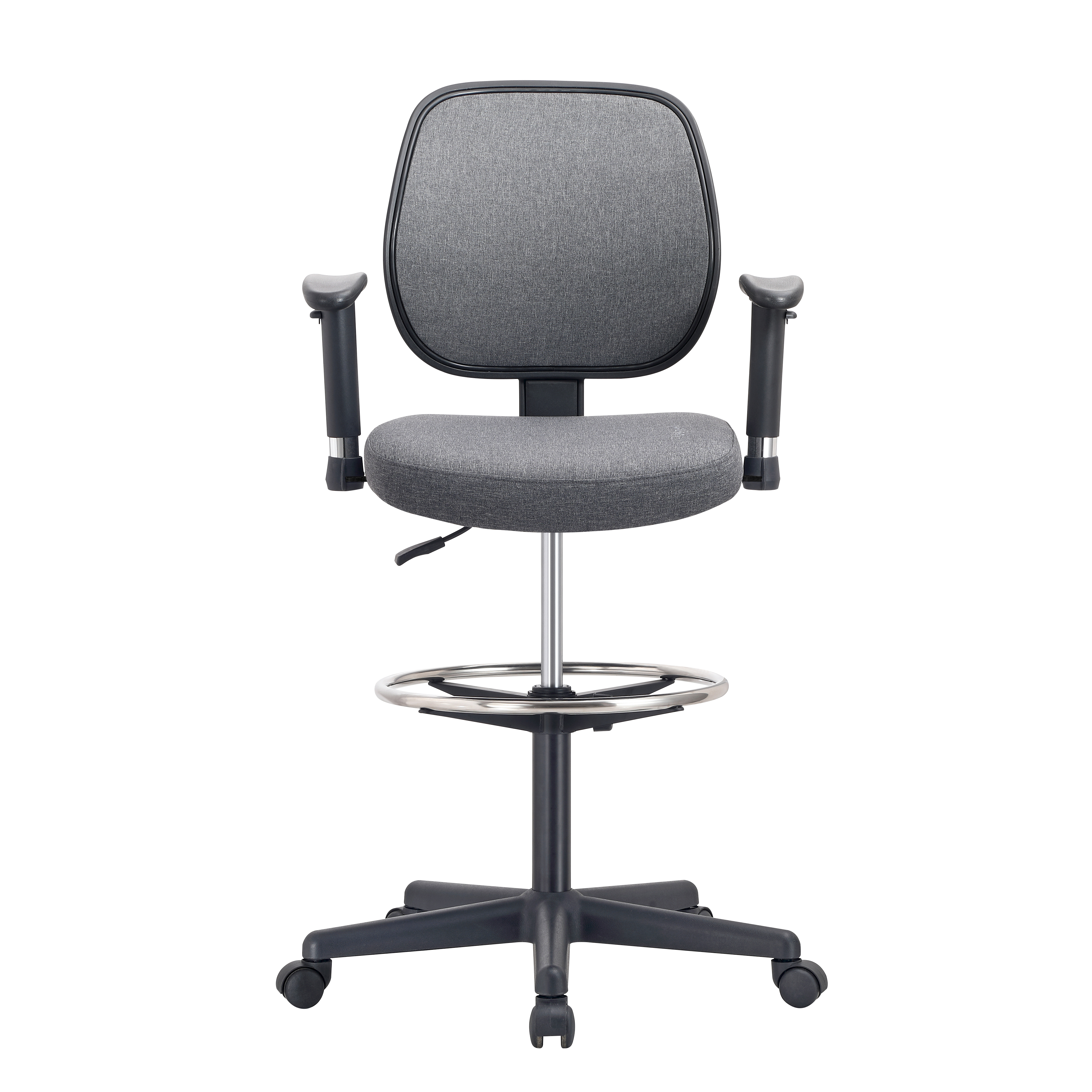 Modern Fabric Bar Stool Drafting Chair with Height Adjustable Swivel Seat for Home Bar Office School Commercial Use