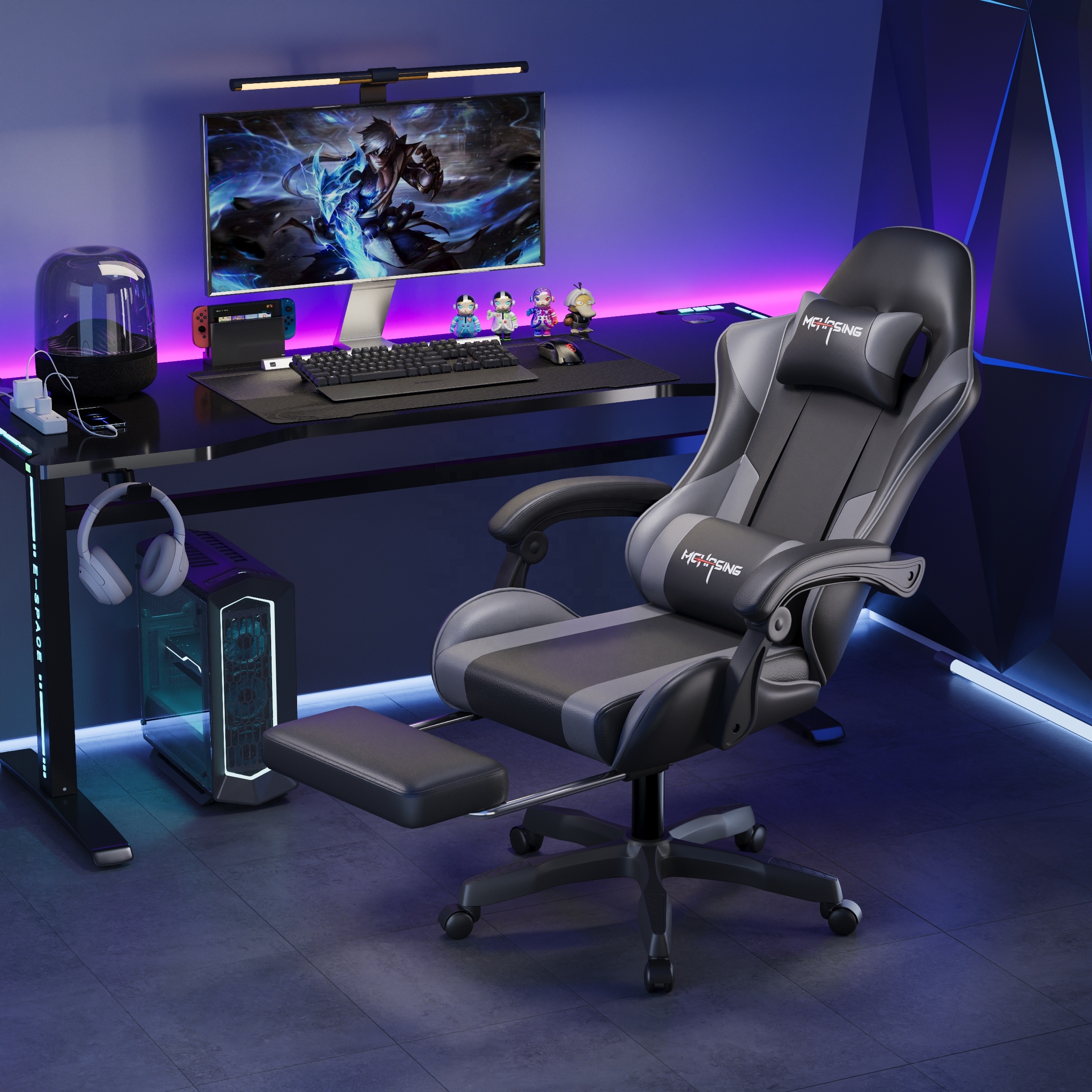 High Quality Comfortable Ergonomic Reclining Leather Pc Gaming Chair Modern Revolving Budget-friendly Office Computer Chair