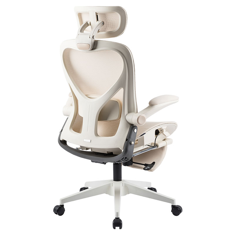 Flip Up Armrest Foldable Adjustable Boss Reclining Full Mesh Executive Office Ergonomic Chair With Footrest