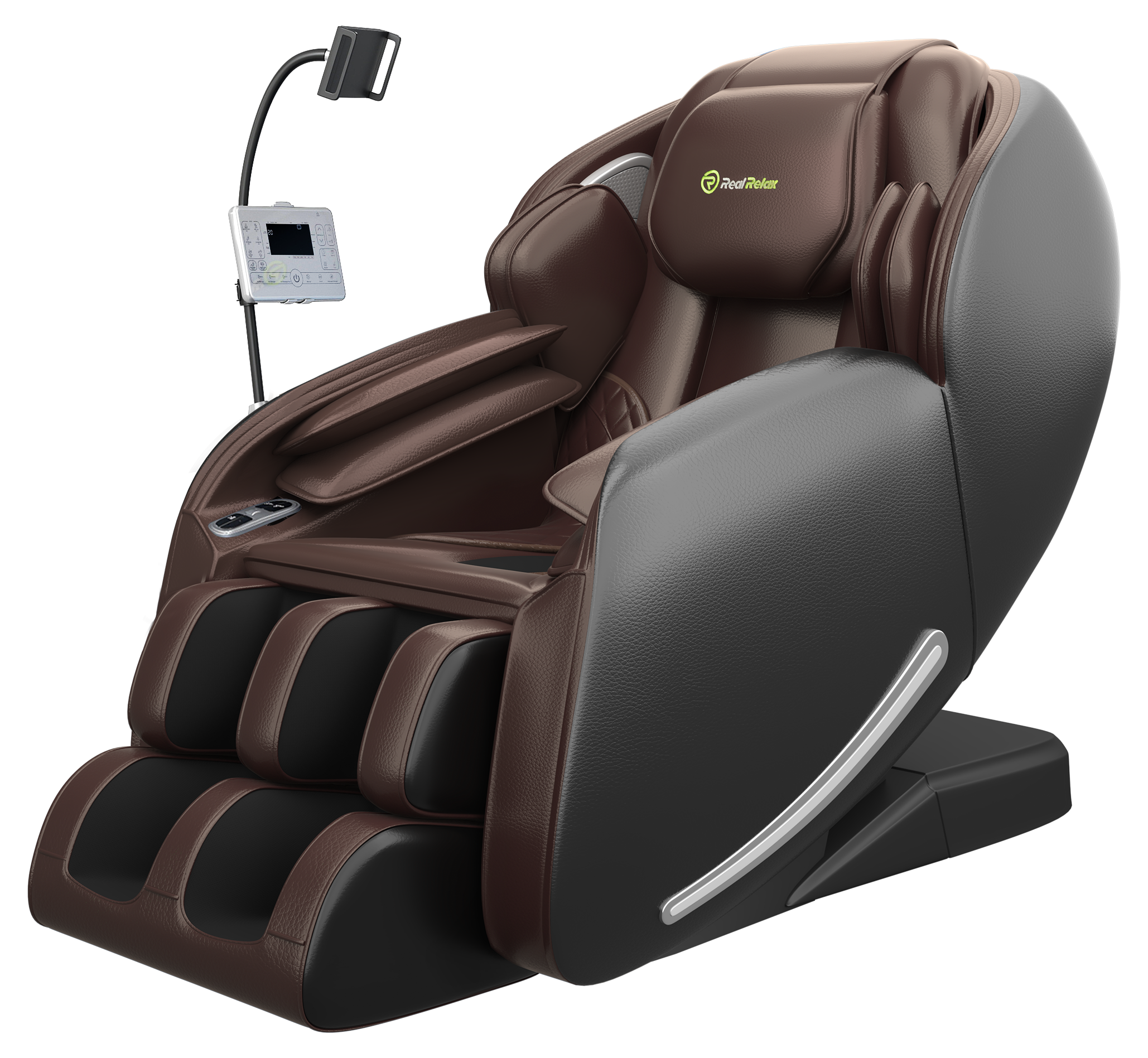 Real Relax Favor-06 Brown 2026 Massage Chair Zero Gravity SL-Track Shiatsu with APP Control Child Lock LED Light