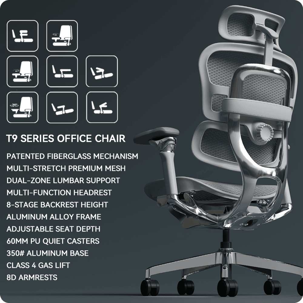 Luxury Executive High Back Office Chair Gas Lift Reclining Adjustable Ergonomic Features Comfortable Accent Chair-Modern Design