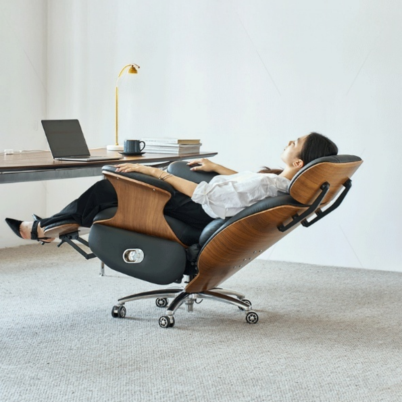 Electric Reclining Modern Executive Office Chair with USB Port Massage &amp; Heating Ergonomic High Back Leather for Home Office