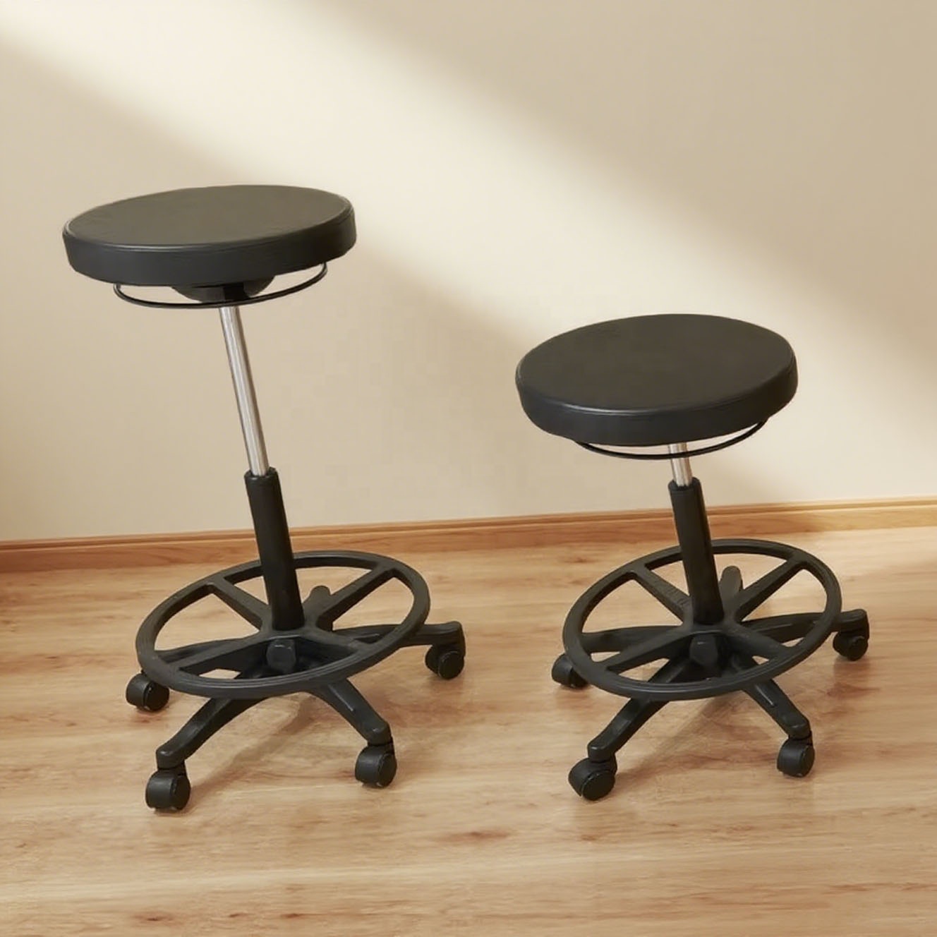 Ergonomic Modern Metal Design Drafting Stool Wheels Height Adjustable Wobble Stool for Home Office Living Room for Home School