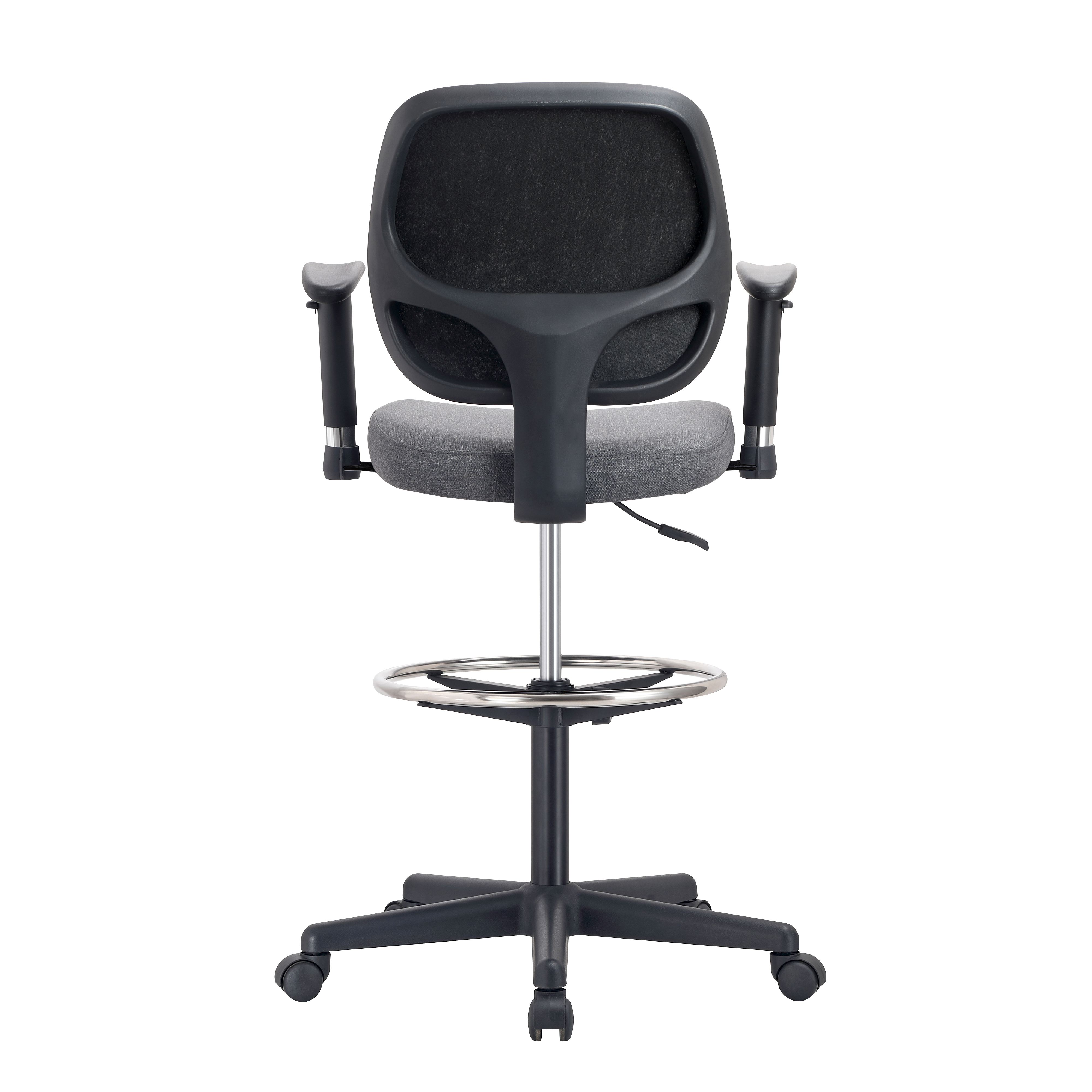 Modern Fabric Bar Stool Drafting Chair with Height Adjustable Swivel Seat for Home Bar Office School Commercial Use