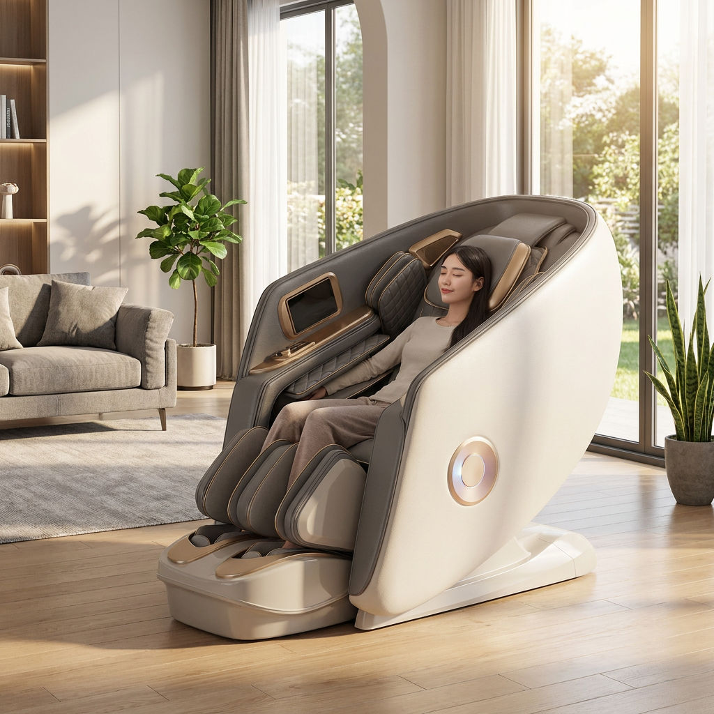 VCT-901C New 6D Jade Ultra Dual Movement High-End Luxury Full Body Heating Shawl Massage Chair