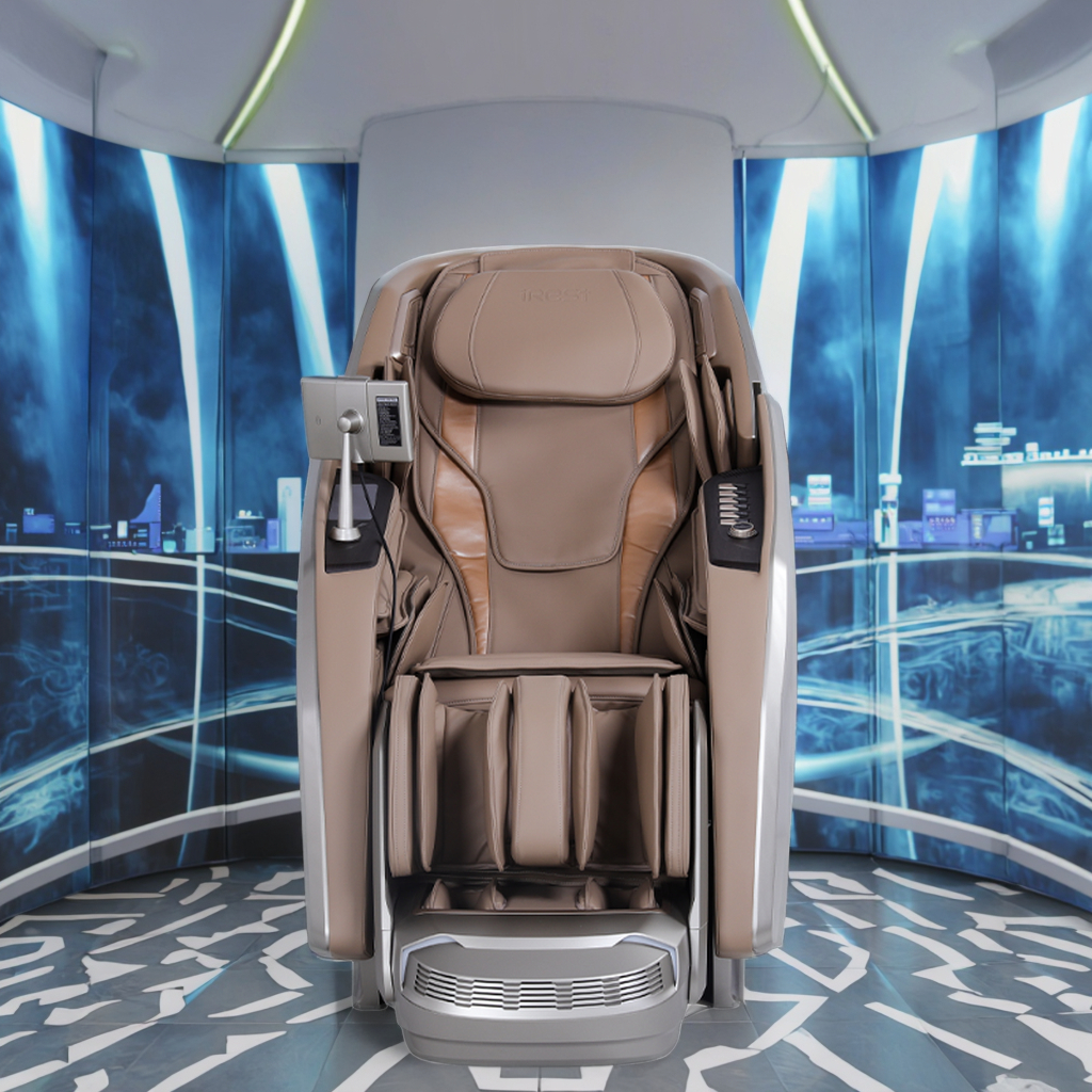 Irest Luxury Voice Pu Leather Electric Super Long Track Zero Gravity Full Body 4d Massage Chair With Foot Leg Back Massager