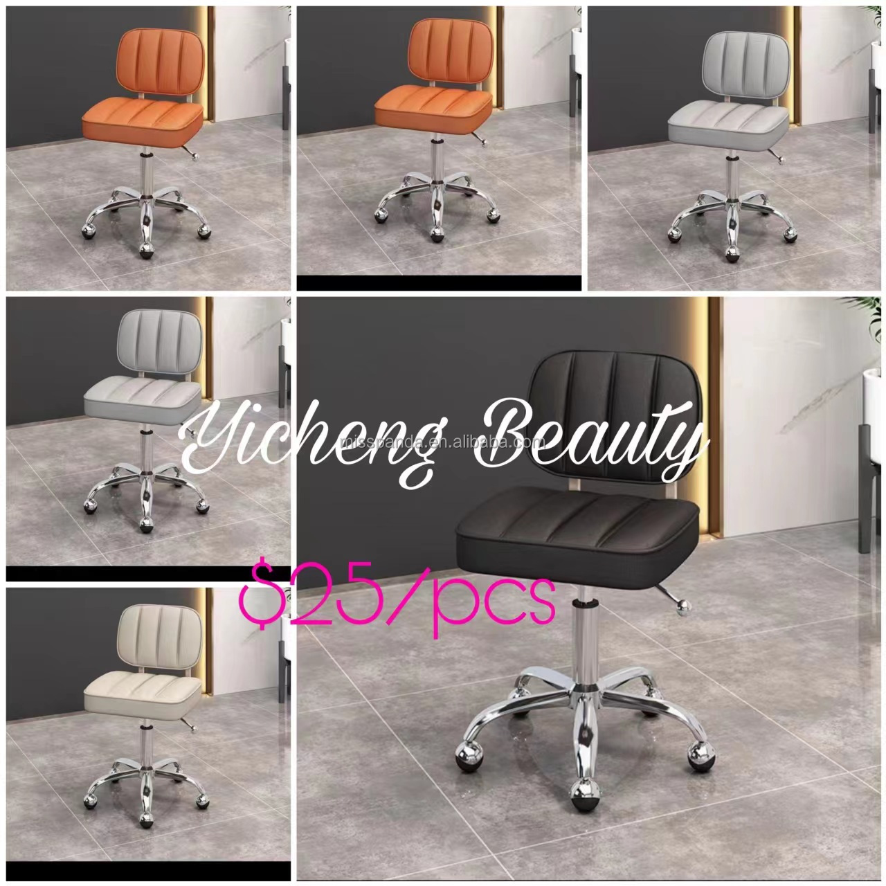 Yicheng Beauty Wholesale Swivel Salon Shop Stool Adjustable Drafting Stool Massage Spa Stool with PU Leather for Sale