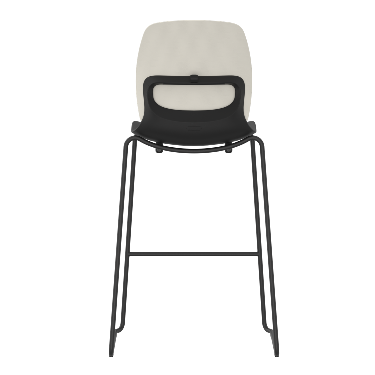 Fabric High Bar Stool for Office & Coffee Leisure Black Chair with White Backrest, Nordic Style