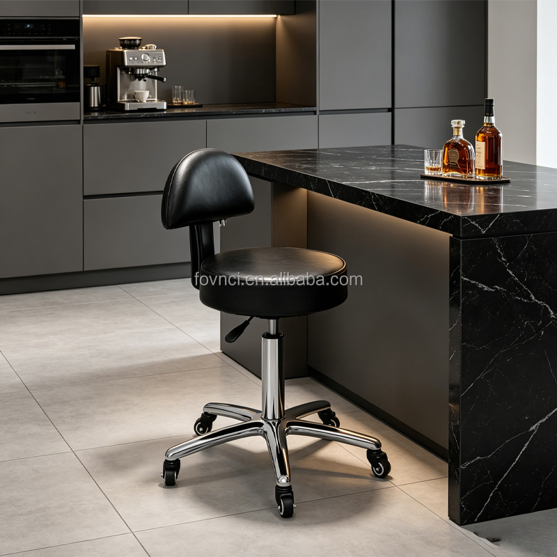 Barber Stool Modern Design Drafting Stool Chair for Office Lab Salon School Beauty Barber-Synthetic Leather Material