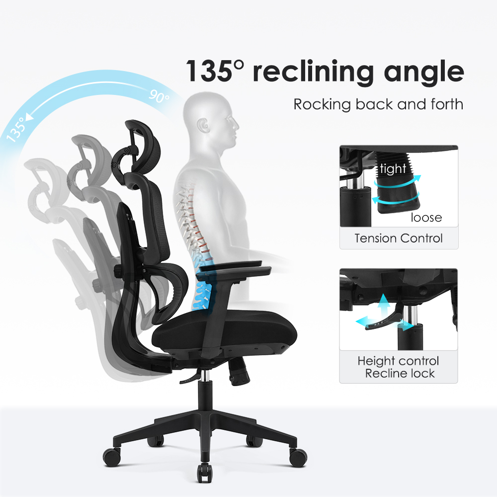 Noel Ergonomic Chair High Back Swivel Mesh Sillas De Oficina Swivel Office Chair With Lumbar Support