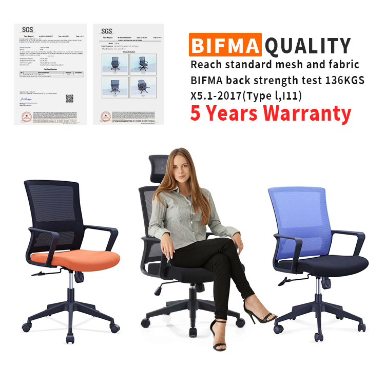 School Study Mesh Ergonomic Computer Desk Office Chair Without Headrest