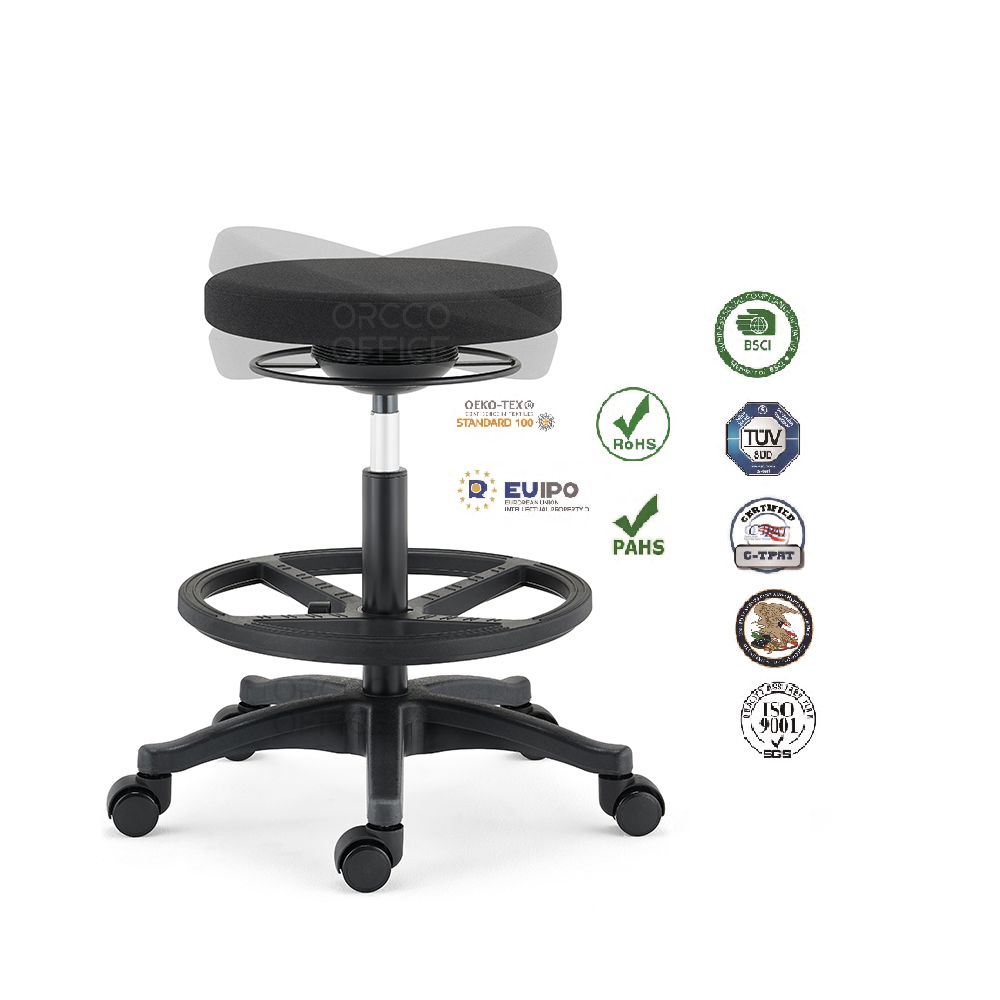 Design Studio Office Active Workplace Ergonomic Tilting Height-adjustable Drawing Footrest Ring Standing Drafting Stool Chair