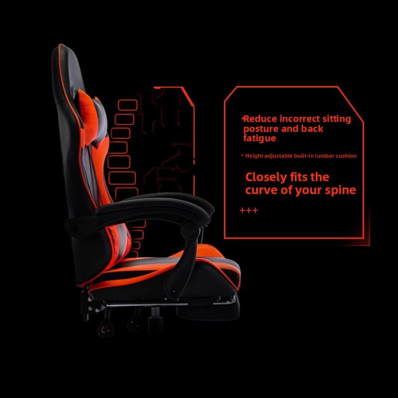 Gaming Chair Esports Racing-Style Reclining Height-Adjustable Swivel Office Chair Modern Minimalism Design Cortical Cover
