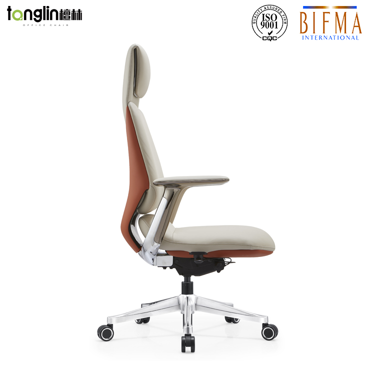 Premium Leather Boss Manager Executive Office Chair Swivel Ergonomic Design with Aluminium and Plastic Material