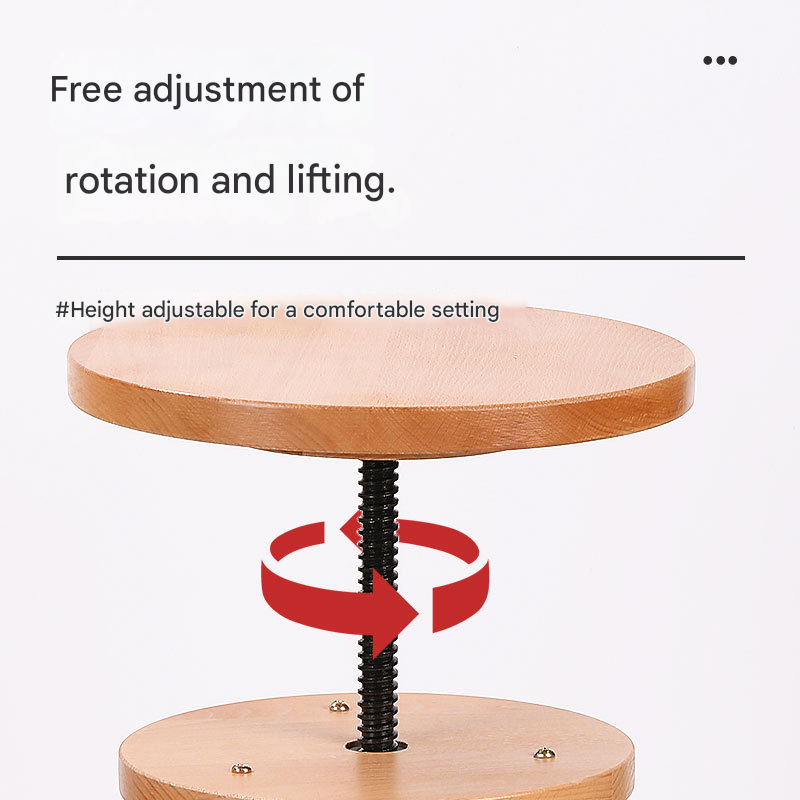 Huixishi Height Adjustable Beech Wood Art Easel Stool, 360&deg; Swivel Drafting Seat, Stable Studio Chair for Painting &amp; Drawing