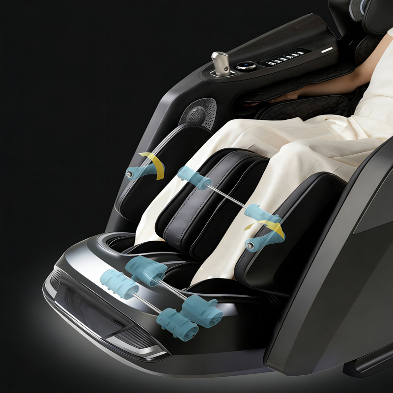 AI Controlled 4D Massage Chair Dual Core Mechanism Vital Signs Scanning Flexible Rail App Control for Wellness
