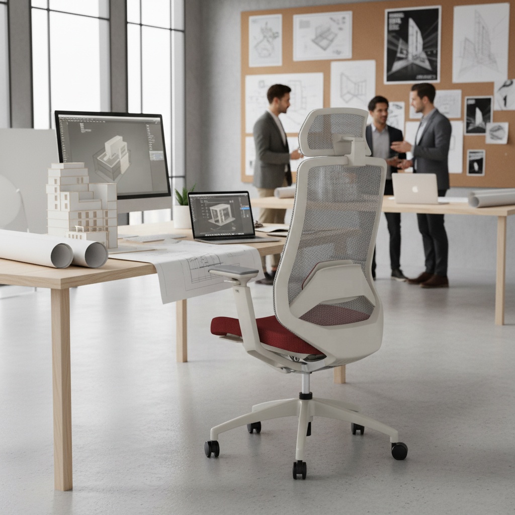 Youjing Swivel Grey Mesh Chair Smart Ergonomic Office Chair with 4D Adjustable Armrests