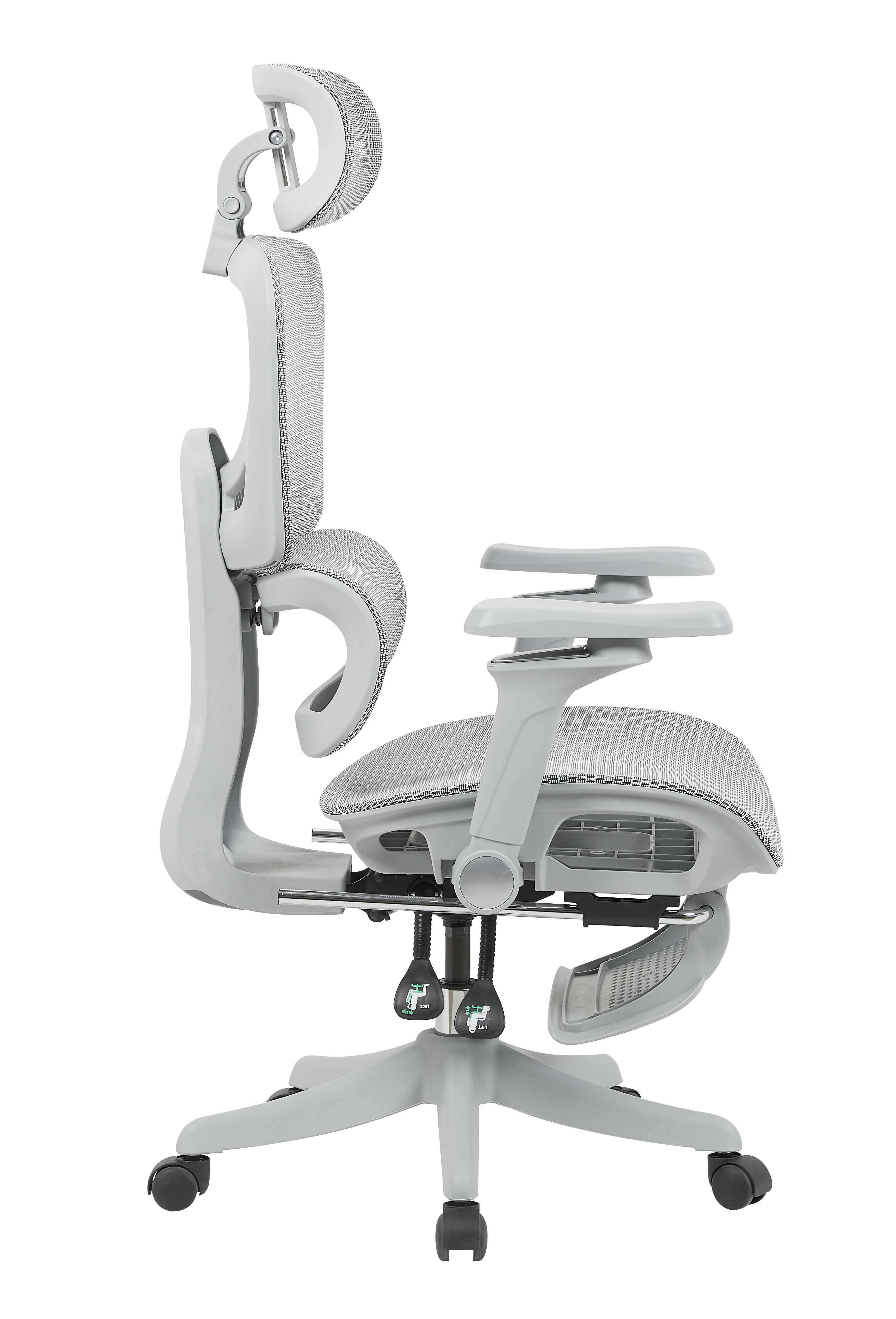 Ergonomic Mesh Office Chair with Adjustable Headrest &amp; Lumbar Support, 3D Armrest Desk Chair with Adjust Footrest &amp; Casters