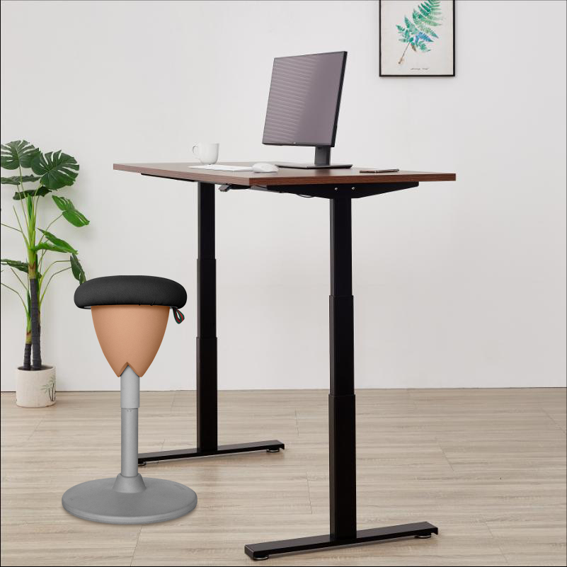 Guangzhou High Quality Fabric Adjustable Swivel Ergonomic Office Lift Chair Contemporary Sit Stand Stool Self-Balancing Gas Lift