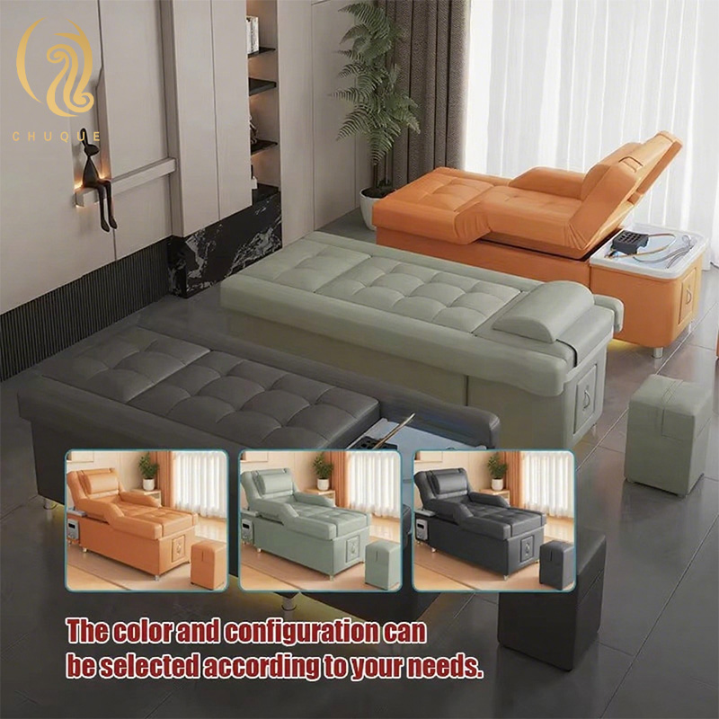 Custom Salon Head Spa Bed Backrest Electric Lift Massage Pedicure Chair Shampoo Bed