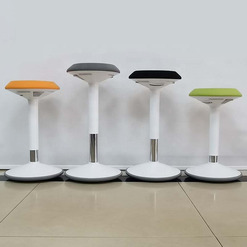 Adjustable Ergonomic Active Balance Standing Table Desk Office Chair Modern Fabric Rocking Stand up Wobble Stool New Design